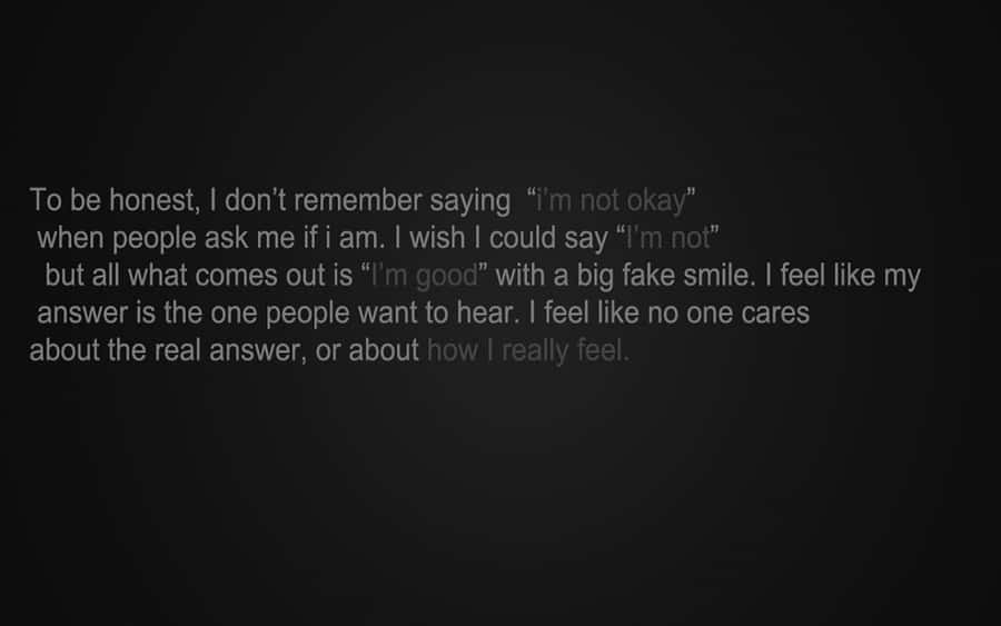 Dark Depressing Thoughts Wallpaper