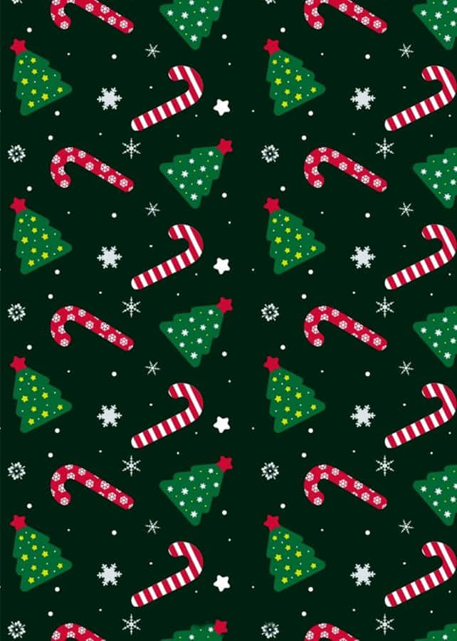 Dark Green Christmas Awesome Patterns Wallpaper