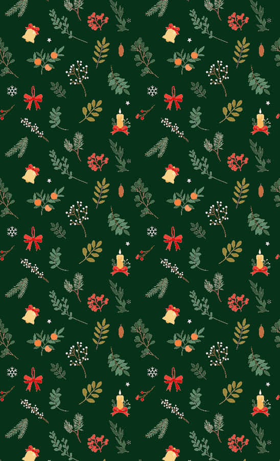 Dark Green, Snow-covered Christmas Tree Blanketed In Holiday Lights Wallpaper