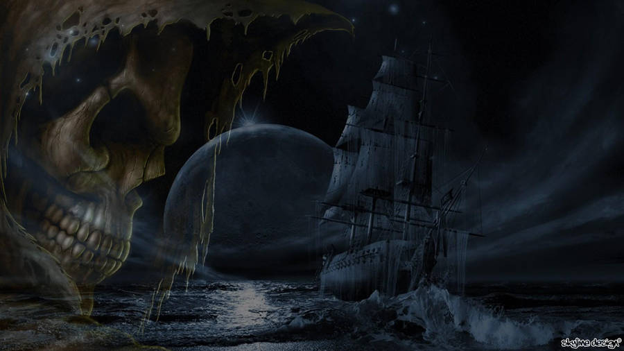 Dark Haunted Ghost Ship Wallpaper