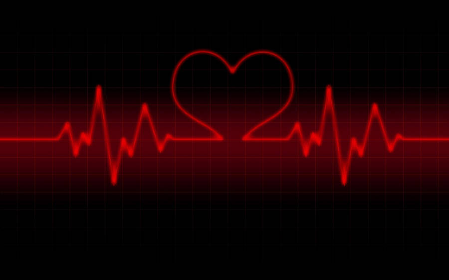 Dark Heart In Heart Rate Line Wallpaper