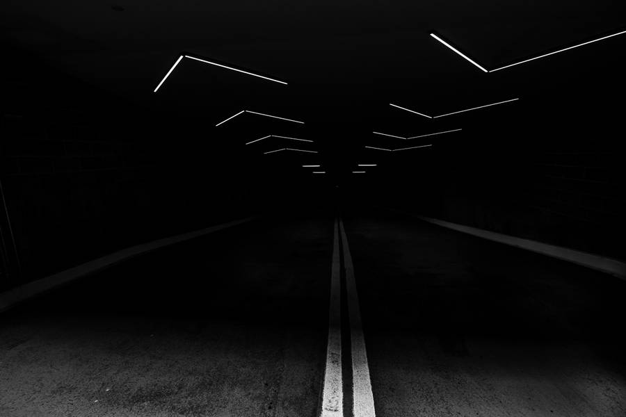 Dark Lit Road Wallpaper