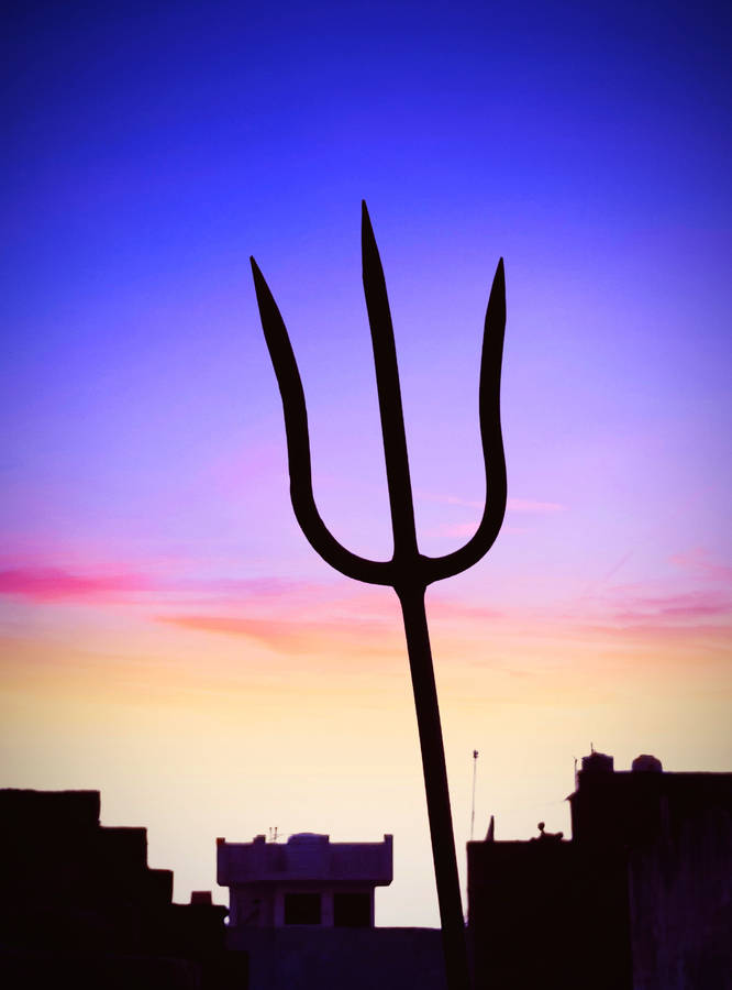 Dark Mahadev Trishula Silhouette Hd Wallpaper