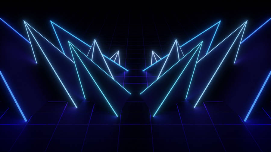 Dark Neon Blue Spikes Wallpaper