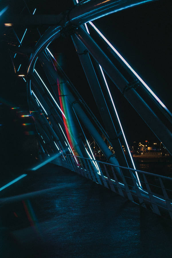 Dark Neon Iphone Glass Walled Building Wallpaper