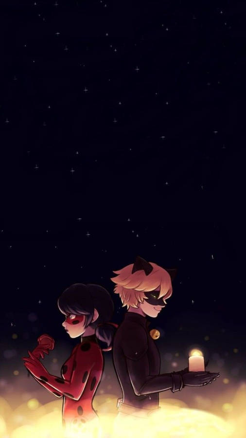 Dark Night Miraculous Ladybug Phone Wallpaper