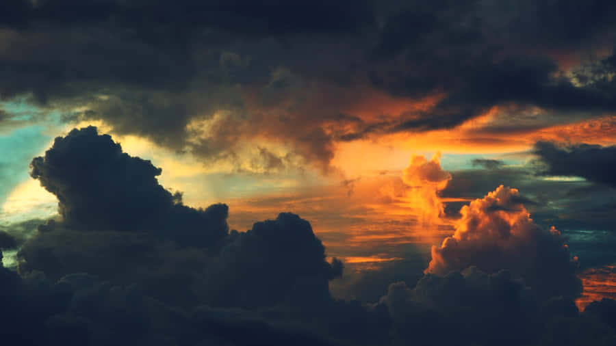 Dark Orange Sunset Cloud Wallpaper