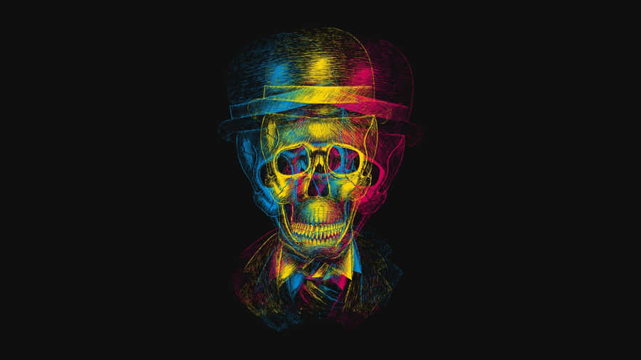 Dark Psychedelic Hd Skeleton Minimalist Wallpaper