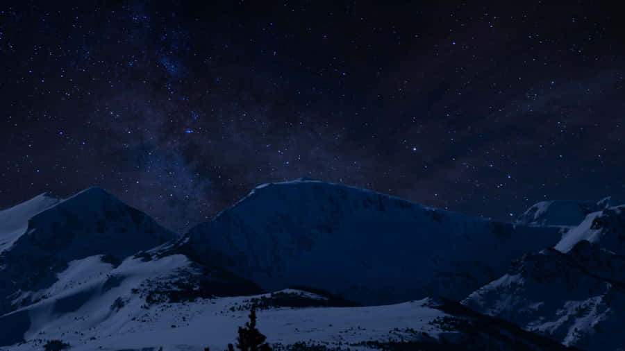 Dark Snowy Mountain Night Hd Desktop Wallpaper