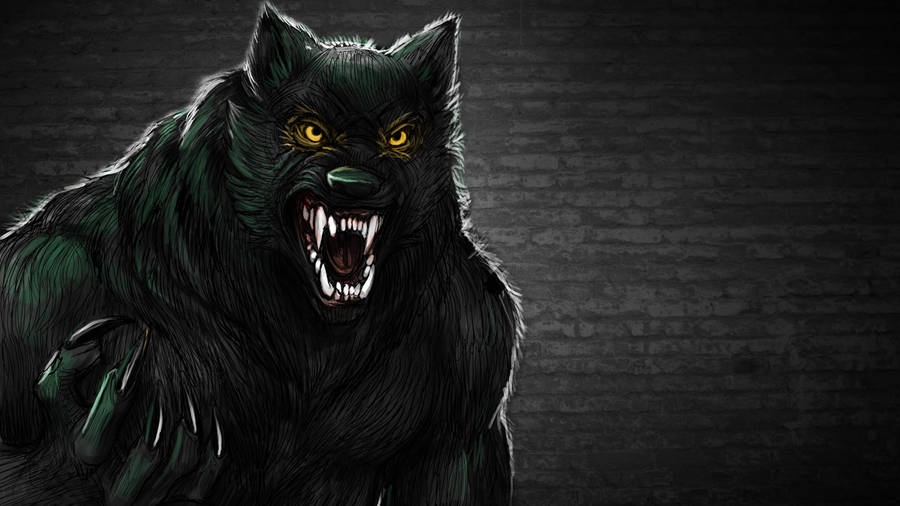 Dark Urban Werewolf Art Wallpaper
