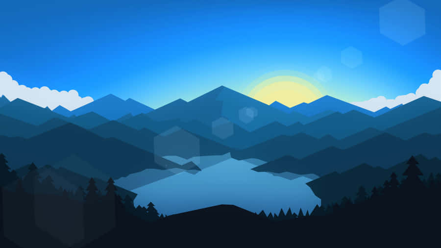 Dave2d Vector Art Sunrise Wallpaper