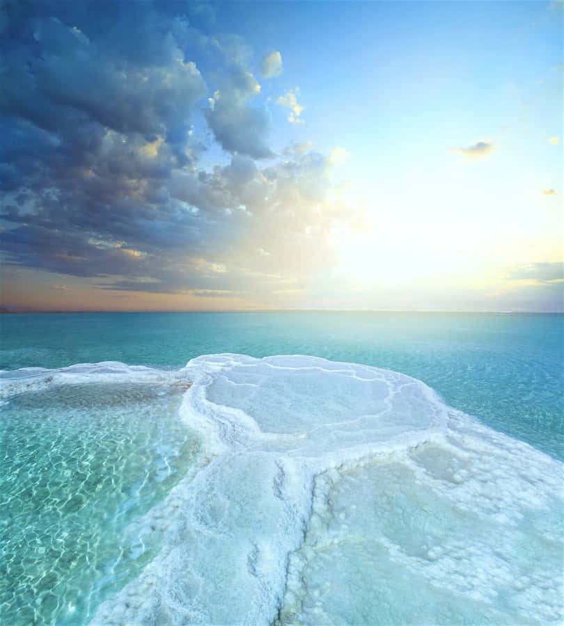 Dead Sea Salt Field And Path Wallpaper