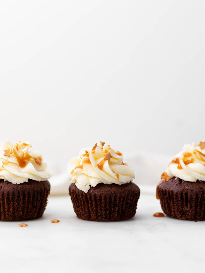 Decadent Choco-caramel Cupcake Wallpaper