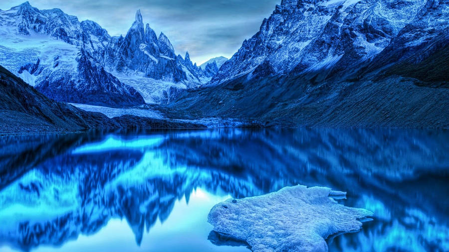 Deep Blue Ice Mountain Wallpaper