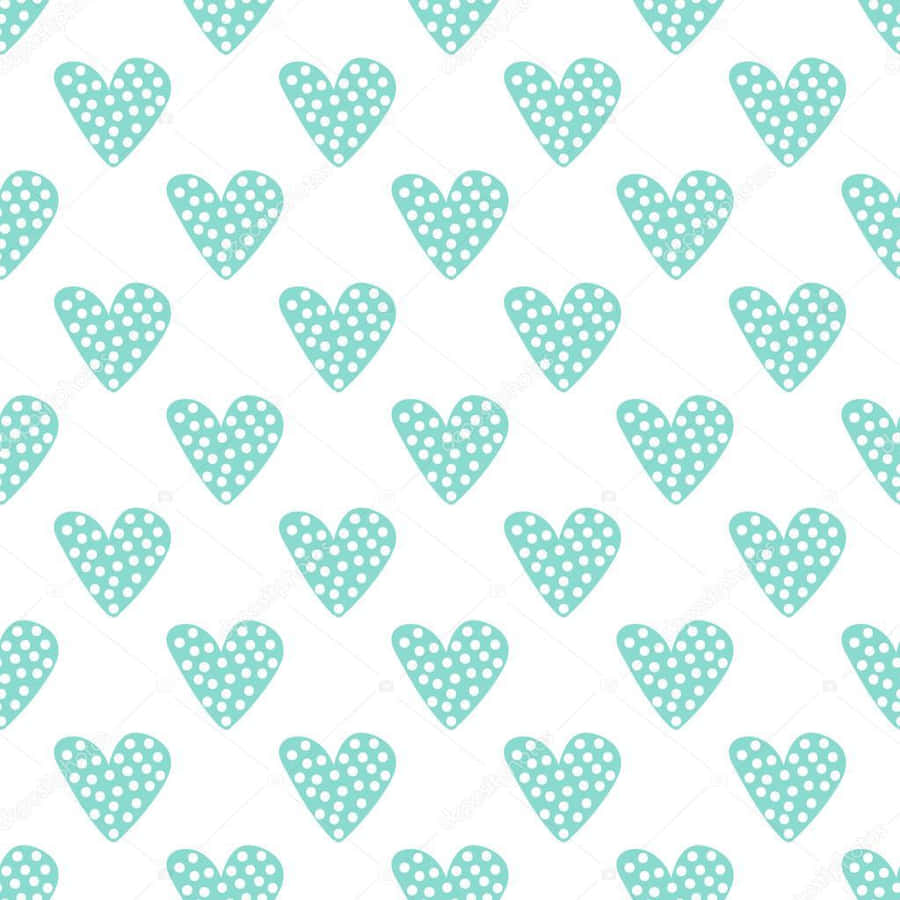 Deeply Passionate Hearts In A Refreshing Mint Green Wallpaper