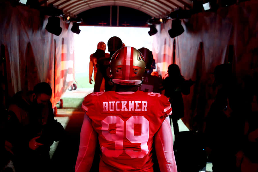 Deforest Buckner At The Football Tunnel Entrance Wallpaper