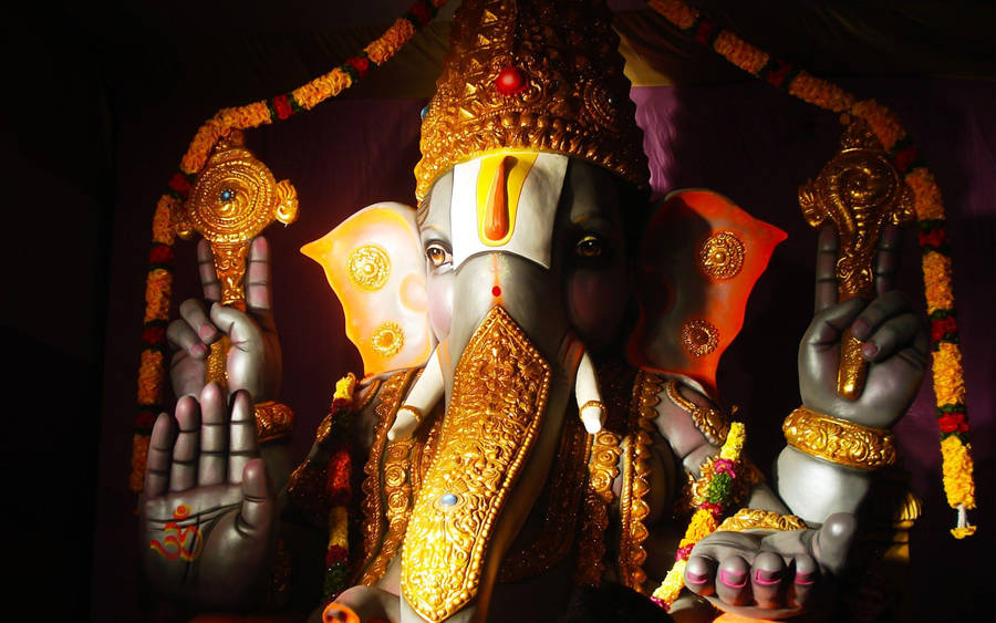 Deity Ganpati Hd Spotlight Wallpaper