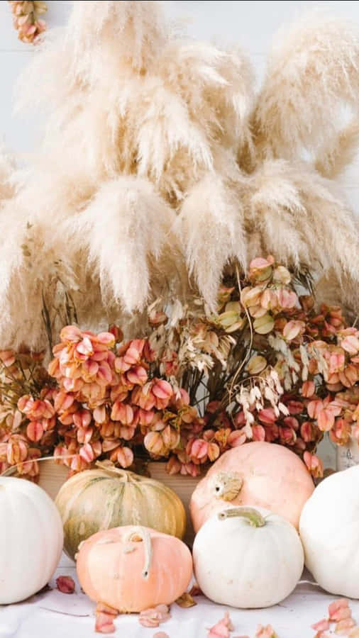 Deliciously Decorative Pink Pumpkin Wallpaper