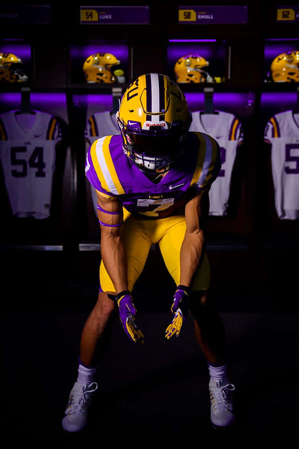 Derek Stingley Jr Purple Nike Lsu Jersey Wallpaper