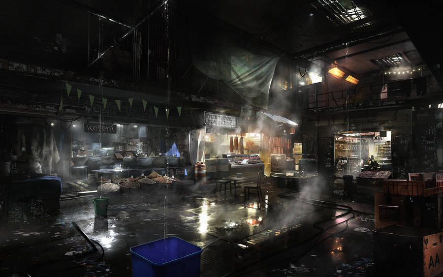 Deus Ex Mankind Divided Utulek Market Wallpaper