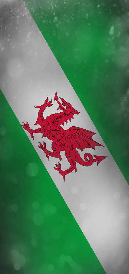 Diagonal Portrait Wales National Football Team Flag Wallpaper