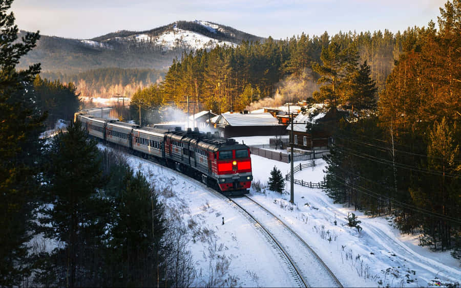 Diesel Locomotive Hauling Passengers Departure Wallpaper