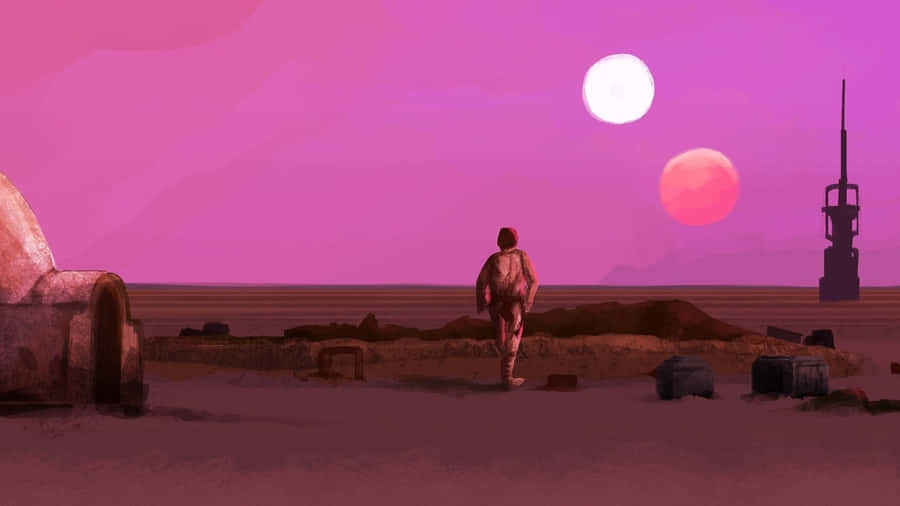 Digitally Painted Of Man 70s Aesthetic Desktop Wallpaper