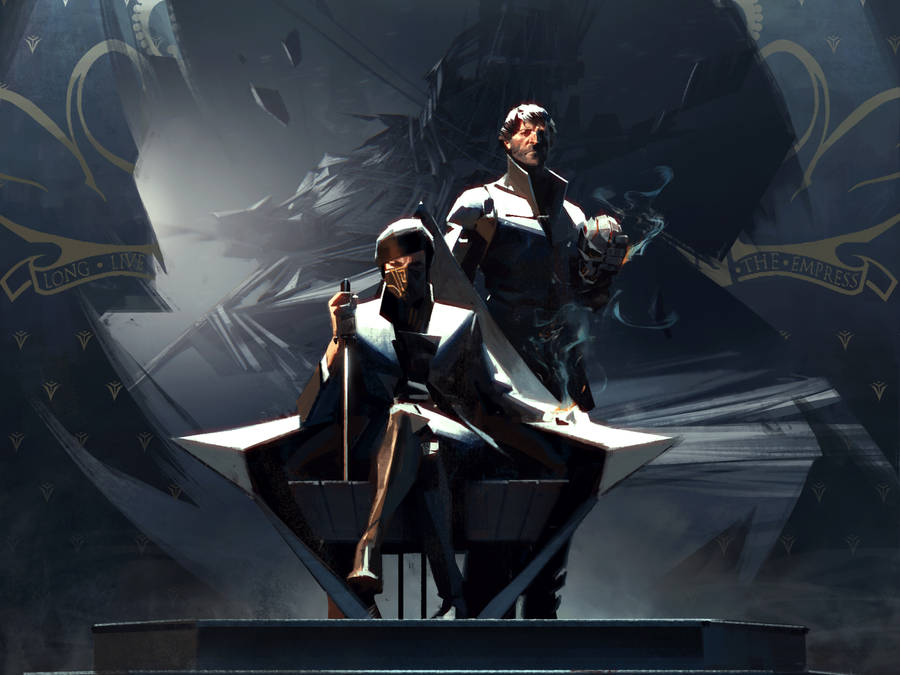 Dishonored 2 Corvo Attano Emily Kaldwin Throne Wallpaper