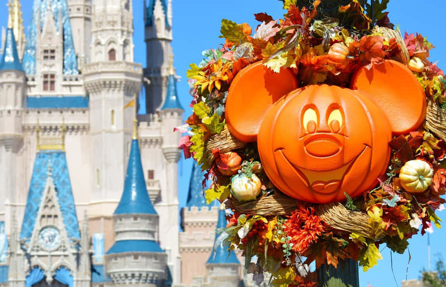 Disney Autumn Castle Mickey Mouse Wallpaper