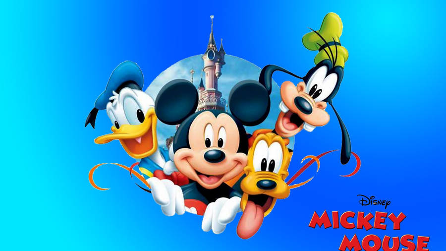 Disney Pluto Blue Background Wallpaper