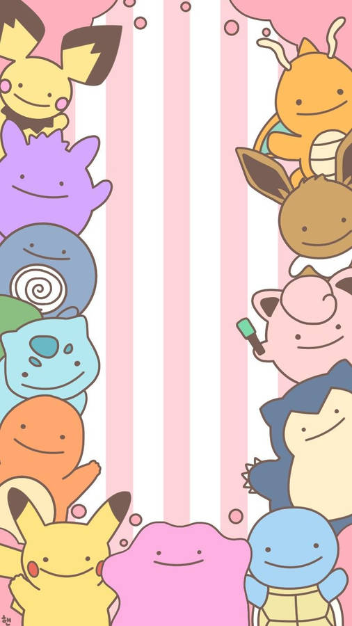 Ditto Pokemon Stripes Wallpaper
