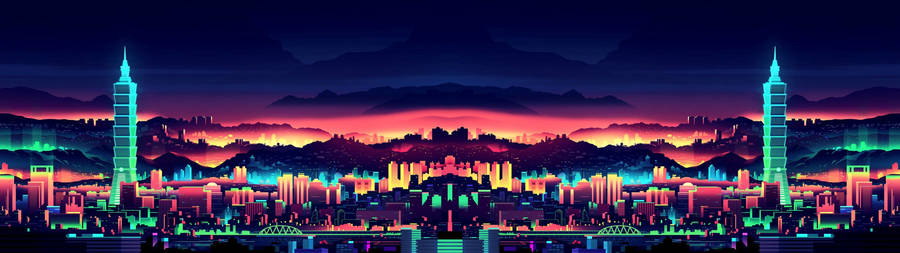 Dive Into The Electric Urban Landscape Wallpaper