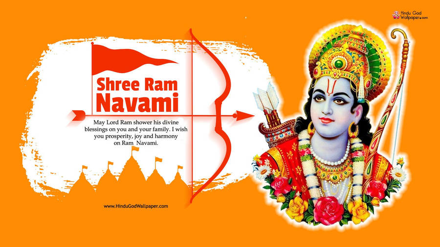 Divine Portrait Of Lord Rama Wallpaper