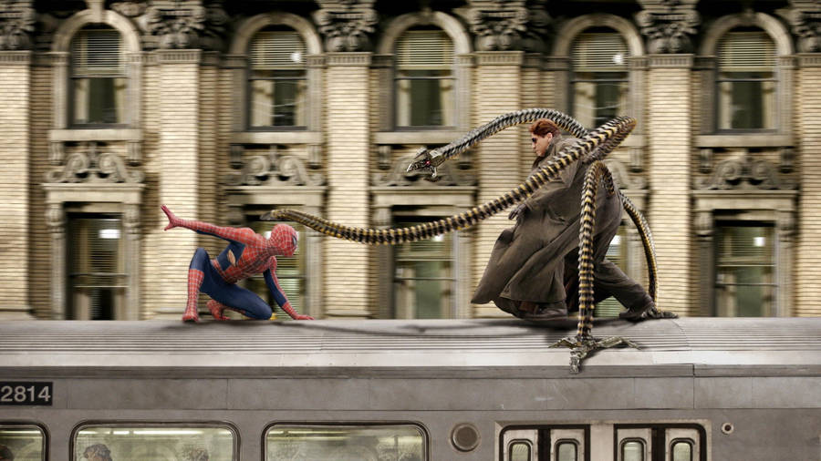 Doctor Octopus Train Fight Wallpaper