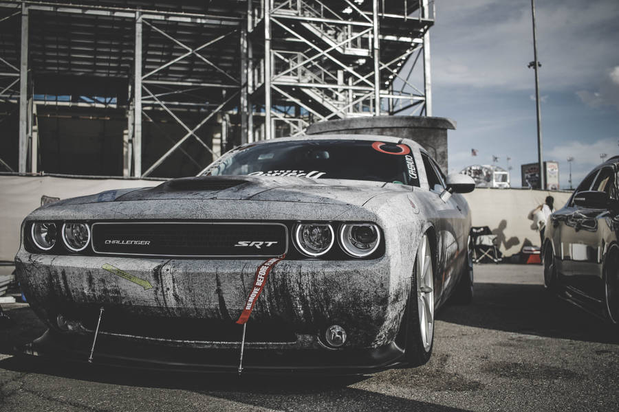 Dodge Challenger Undergoing Maintenance Wallpaper
