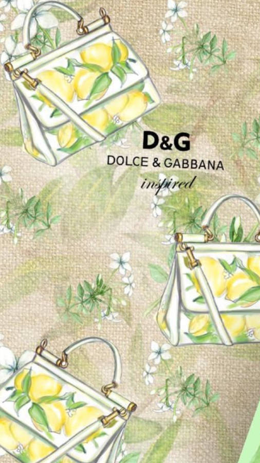 Dolce And Gabba Bags With Fruits And Leaves Wallpaper