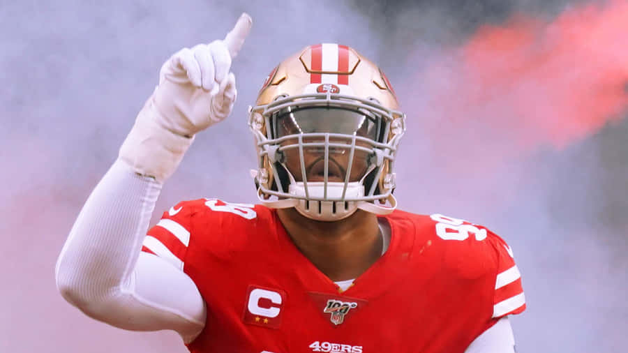 Dominant Defensive Force, Deforest Buckner, Celebrating A Victory Wallpaper