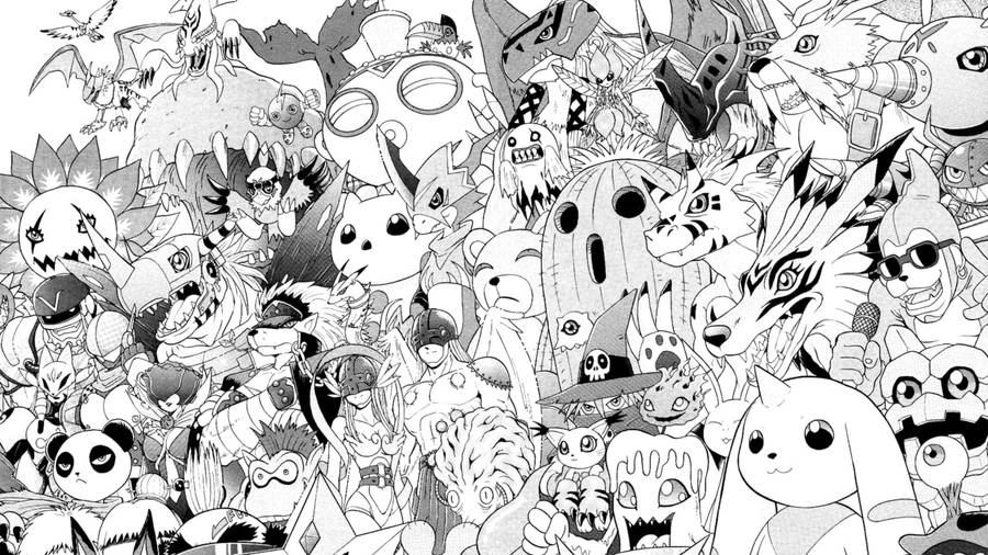 Doodle Art Digimon Wallpaper
