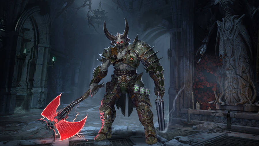 Doom Hd Emperor With Axe Wallpaper