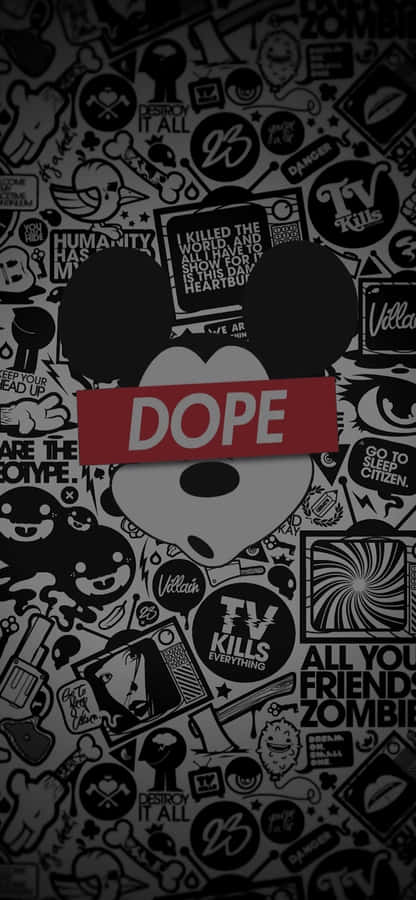 Dope_ Mickey_ Graffiti_ Background Wallpaper