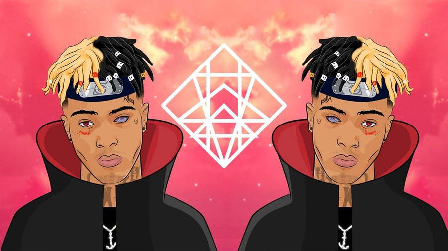 Double Naruto Xxxtentacion Cartoon Wallpaper