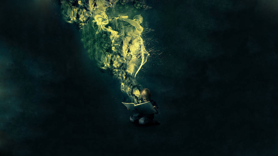 Dream Child Reading Book Wallpaper