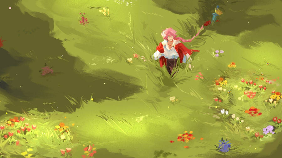 Dream Smp Techno Field Painting Wallpaper