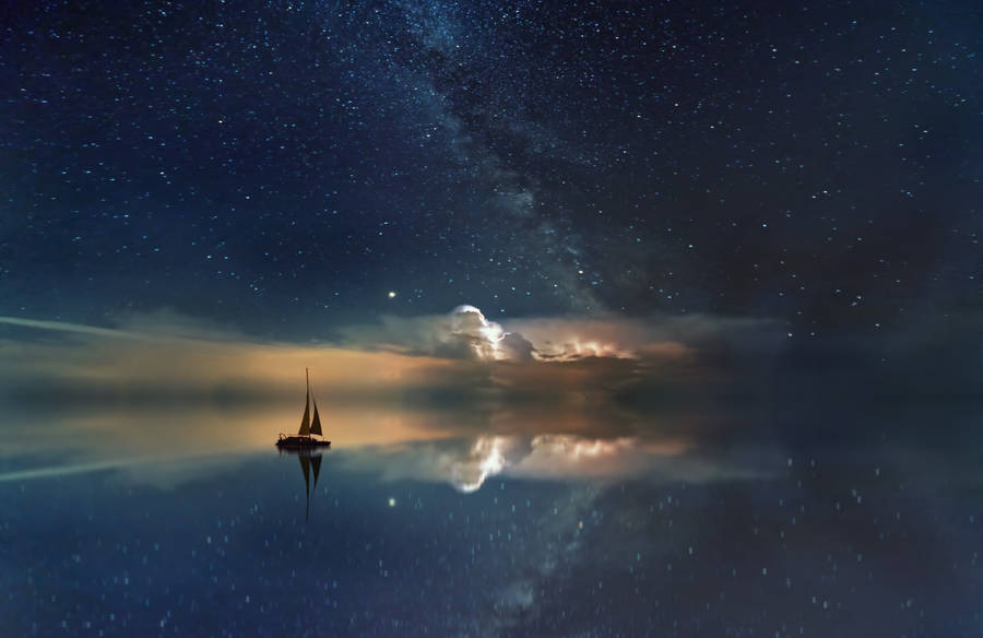 Dreamy Sailboat Hd Landscape Desktop Wallpaper