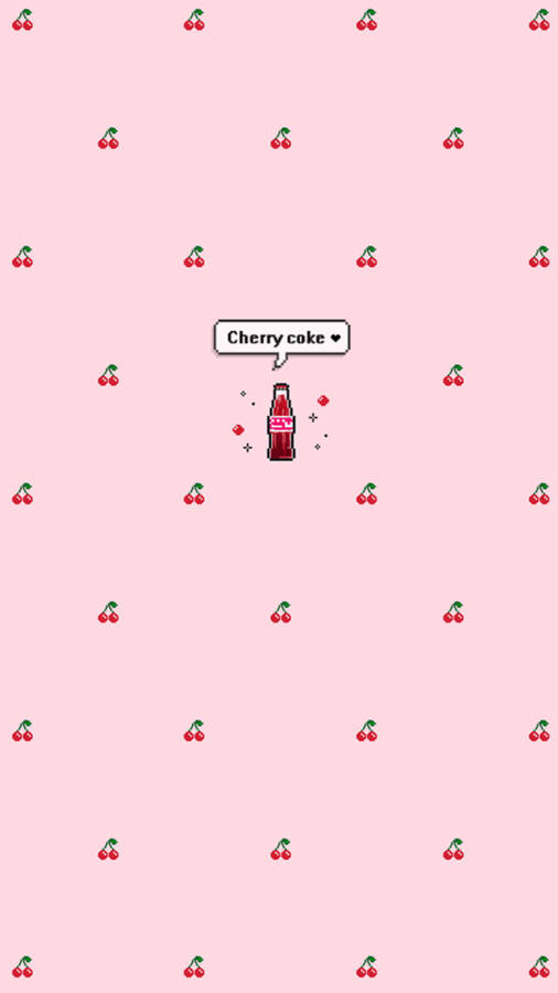 E-girl Aesthetic Cherry Coke Pixel Art Wallpaper