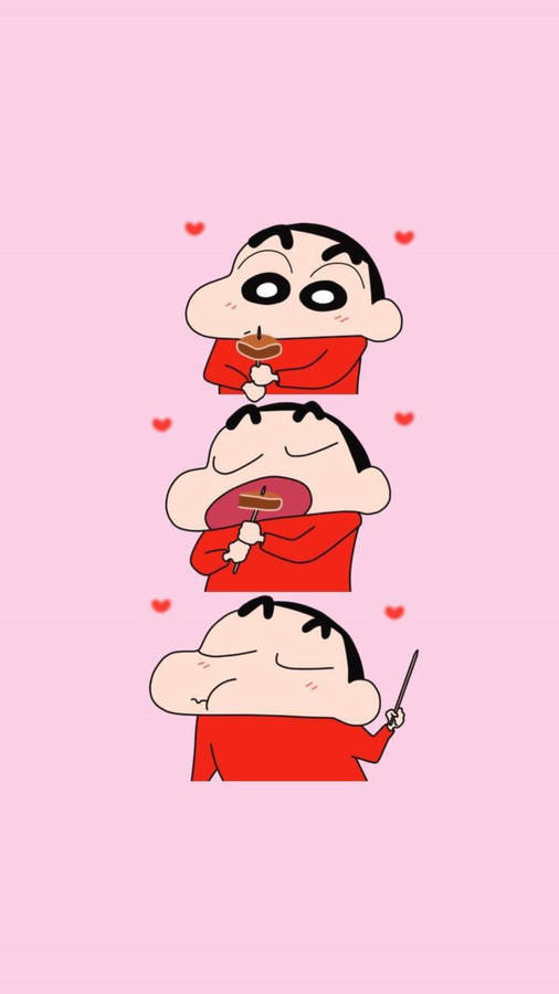 Eating Shinchan Aesthetic Art Wallpaper