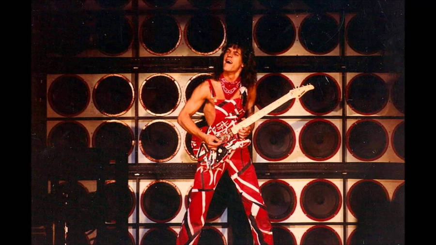Eddie Van Halen Frankenstrat Jumpsuit Wallpaper