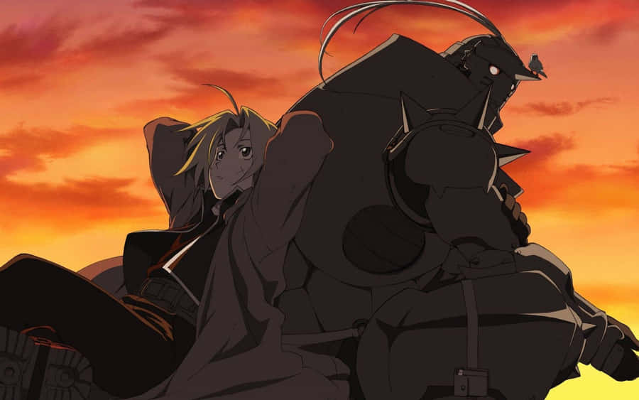 Edward Elric In Action In Fullmetal Alchemist Wallpaper
