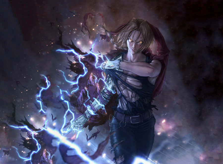 Edward Elric Performing An Alchemy Transmutation Circles Wallpaper