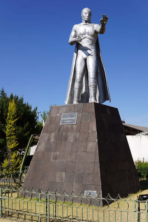 El Santo Silver Mask Statue Wallpaper